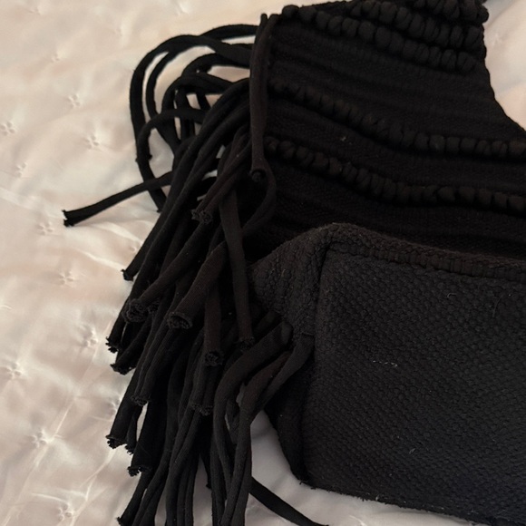 Black Fringe Women's Bag - Picture 3 of 3